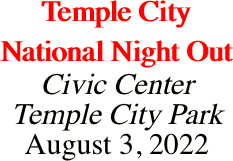 Temple City National Night Out Civic Center Temple