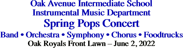 Oak Avenue Intermediate School Instrumental Music