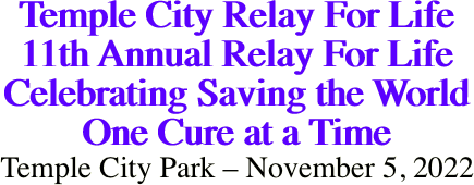 Temple City Relay For Life 11th