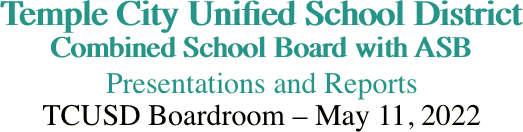 Temple City Unified School District Combined
