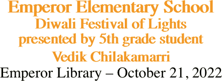Emperor Elementary School Diwali Festival of