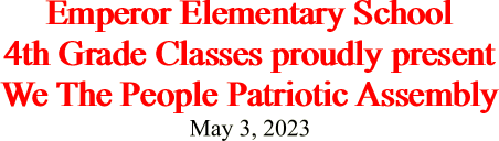 Emperor Elementary School 4th Grade Classes