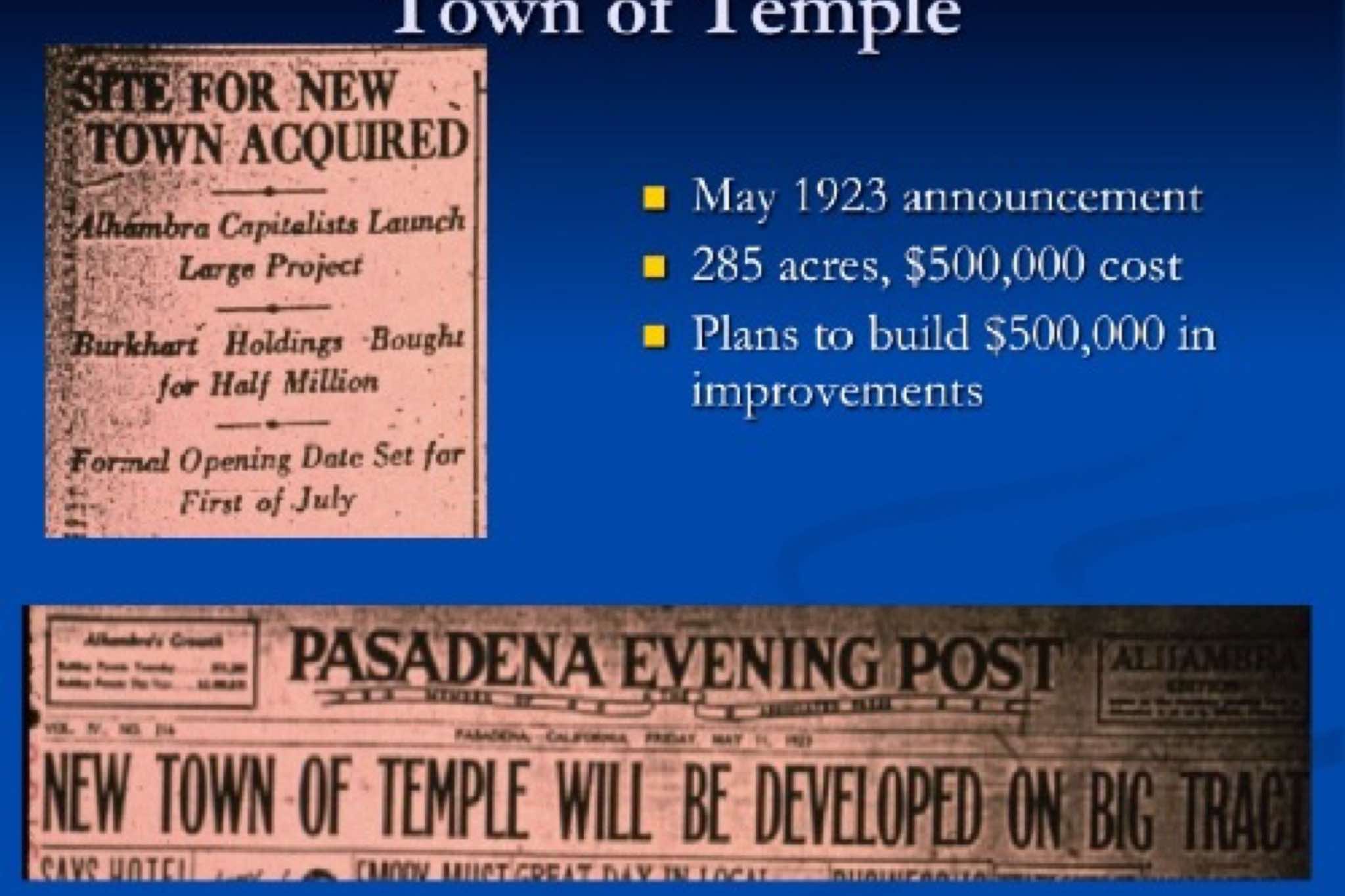History of Temple City