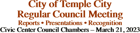 City of Temple City Regular Council