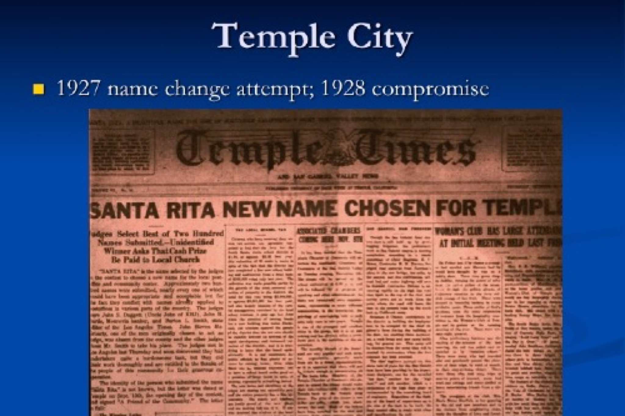 History of Temple City